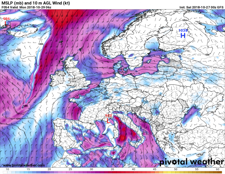 previsioni meteo maltempo mediterraneo 29 ottobre venti
