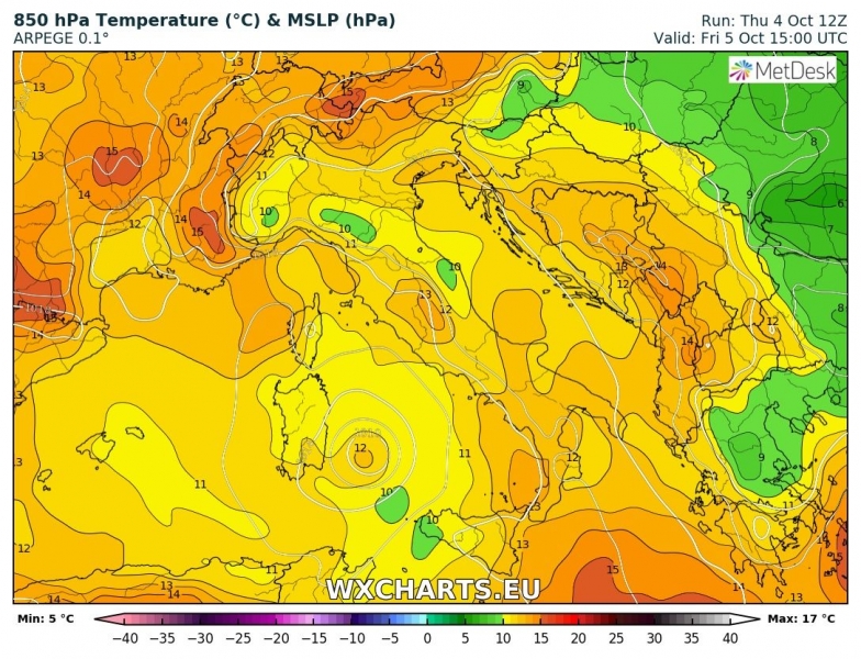 previsioni meteo medicane tirreno 5 ottobre