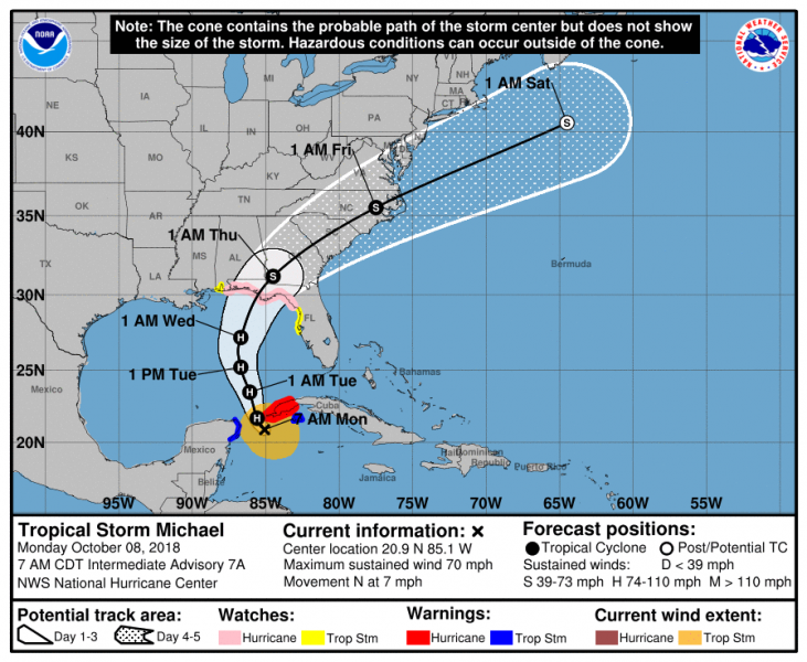 tempesta tropicale michael usa