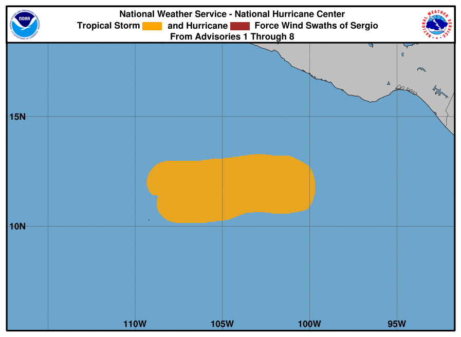 tempesta tropicale sergio storia venti