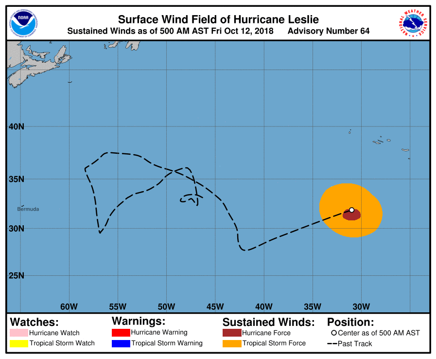 uragano leslie