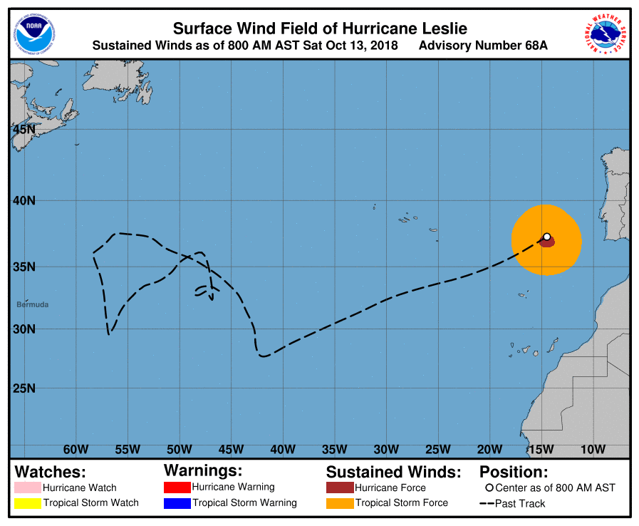 uragano leslie
