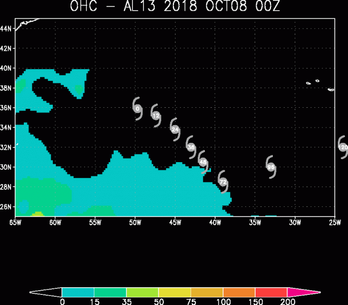 uragano leslie calore oceano