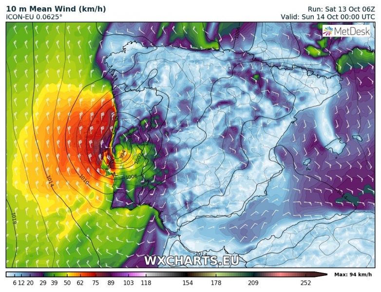 uragano leslie portogallo 14 ottobre
