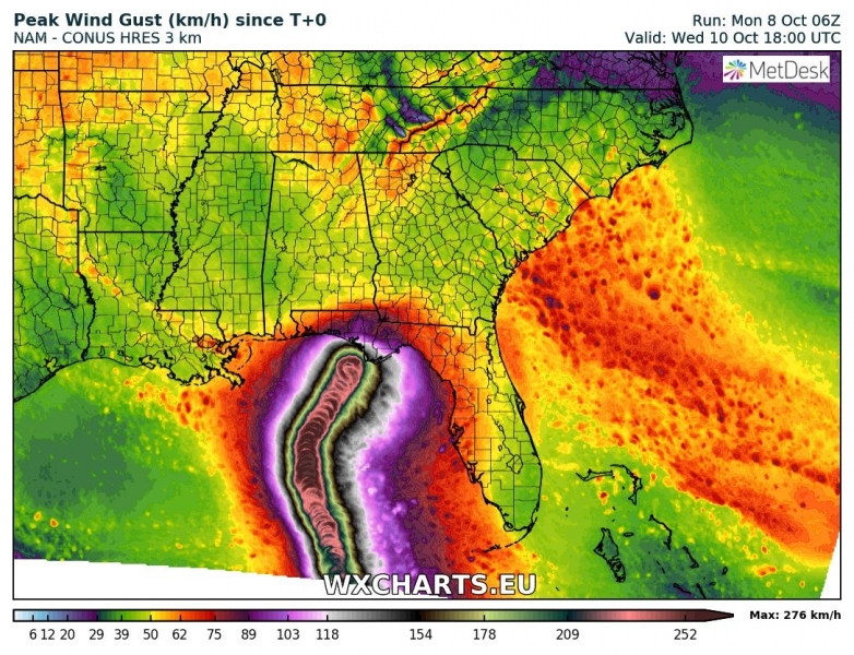 uragano michael usa venti massimi 10 ottobre