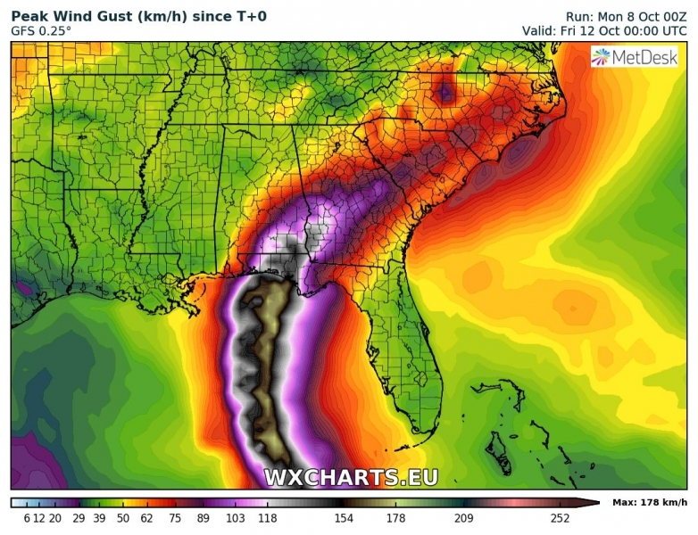 uragano michael usa venti massimi 12 ottobre