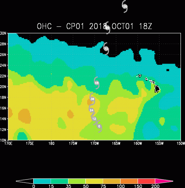 uragano walaka calore oceano pacifico