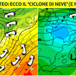 Allerta Meteo, ecco il Ciclone che “spacca” l’Italia: freddo e neve al Nord, caldo scirocco, temporali e grandine al Sud