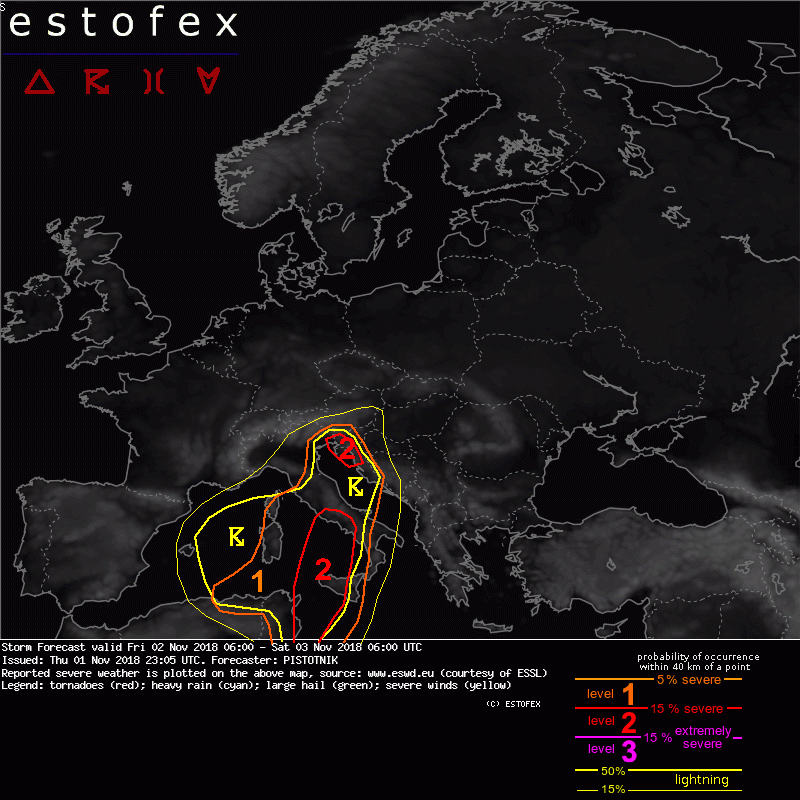 allerta meteo estofex 2 3 novembre
