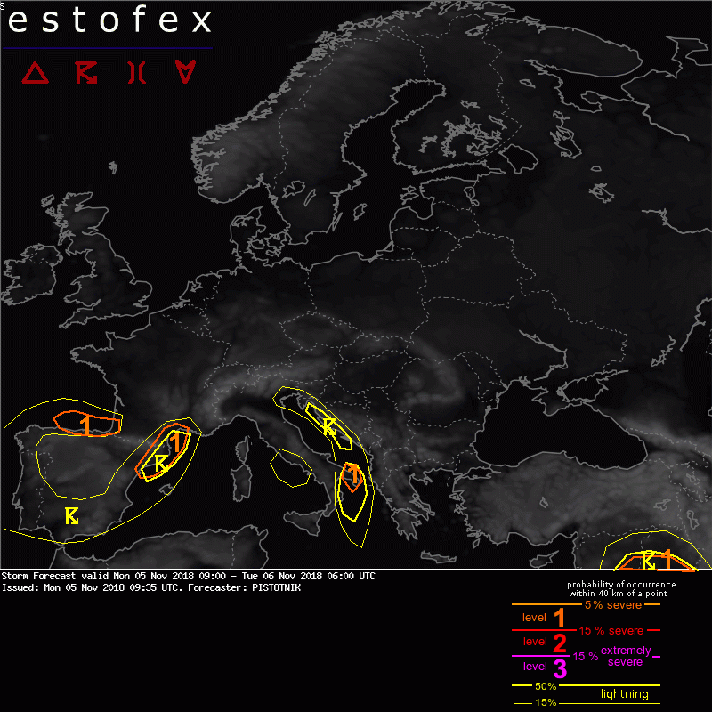 allerta meteo estofex 5 6 novembre