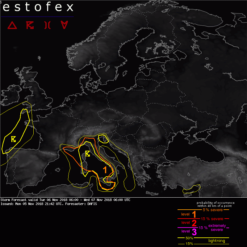 allerta meteo estofex 6 7 novembre