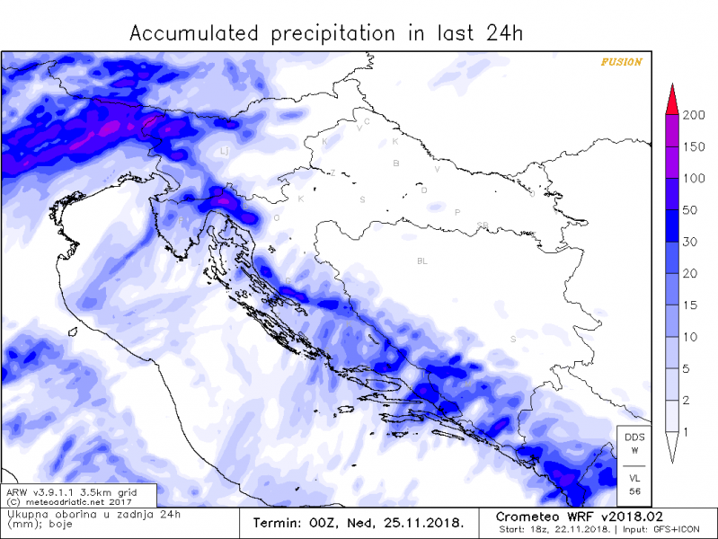 allerta meteo nord-est italia 25 novembre precipitazioni totali