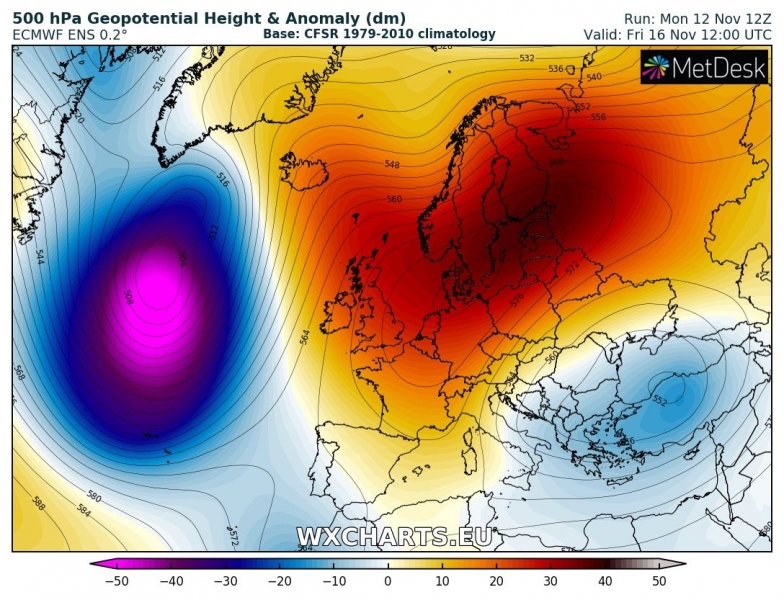 previsioni meteo europa 16 novembre