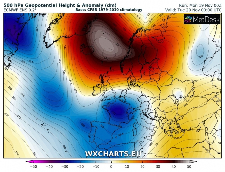 previsioni meteo europa 20 novembre