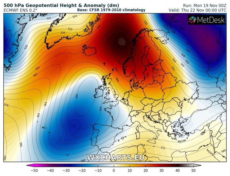 previsioni meteo europa 22 novembre