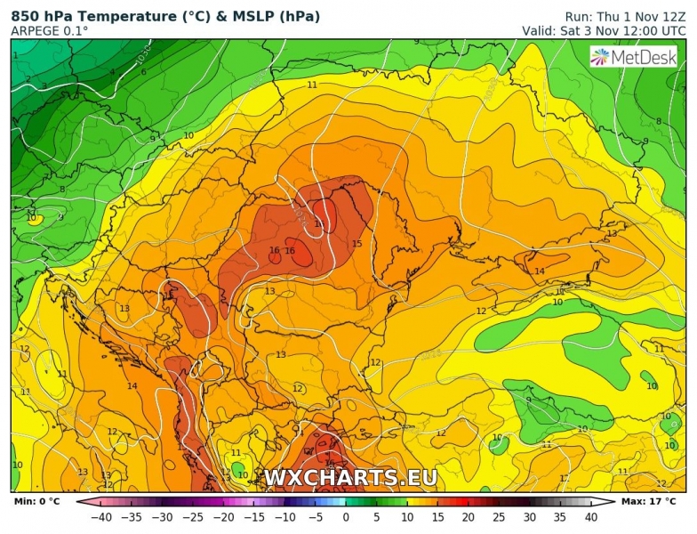 previsioni meteo scirocco caldo penisola balcanica 3 novembre