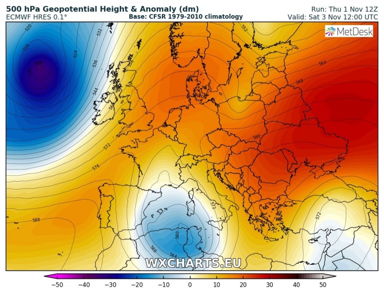 previsioni meteo scirocco caldo penisola balcanica 3 novembre
