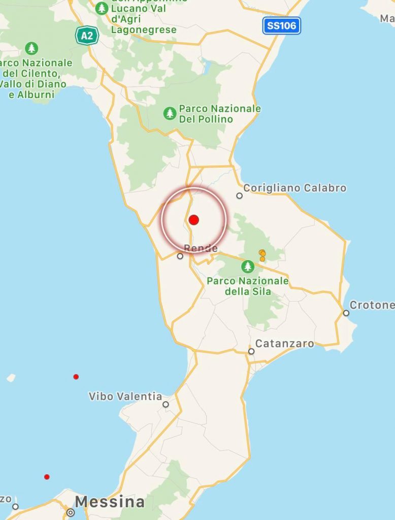 terremoto oggi bisignano cosenza