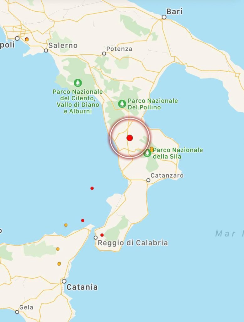 terremoto oggi bisignano cosenza