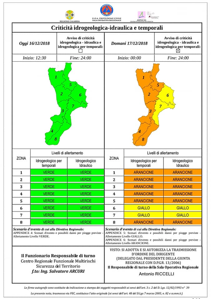 allerta meteo calabria