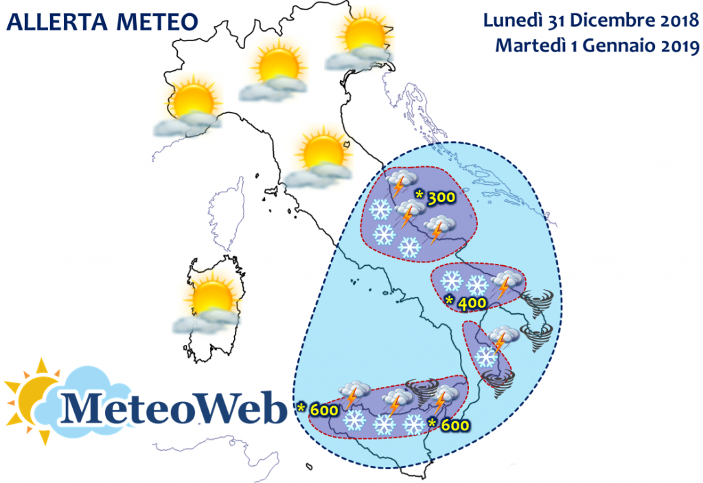 allerta meteo capodanno 2019