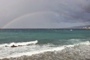 arcobaleno mareggiata maltempo Reggio Calabria