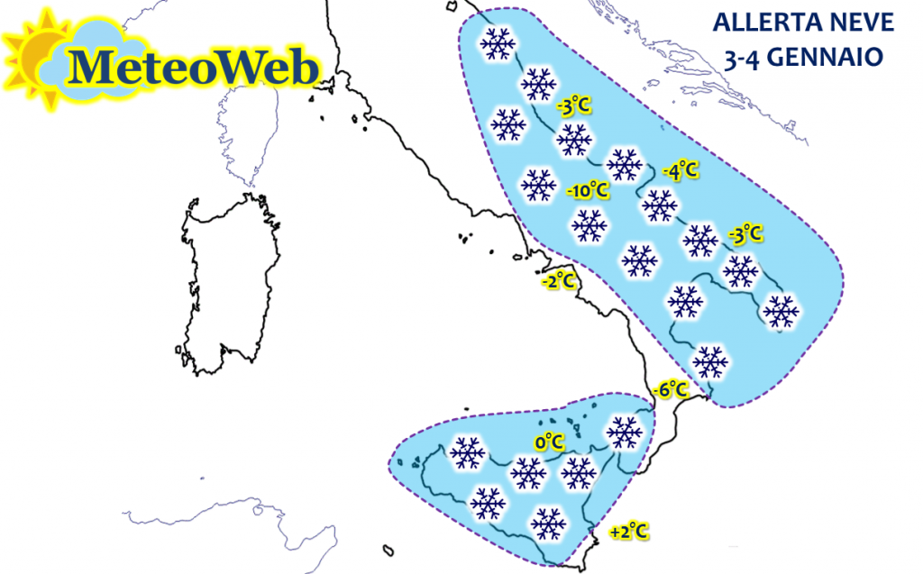Allerta Meteo Neve Gelo Sud Italia Gennaio 2019