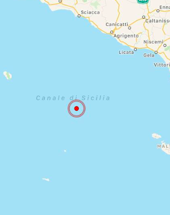 terremoto canale di sicilia