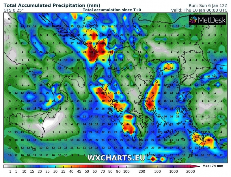 allerta meteo freddo italia 10 gennaio precipitazioni totali
