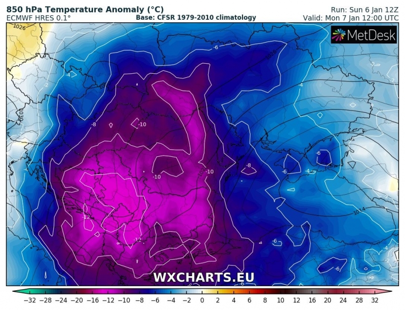 allerta meteo freddo italia 7 gennaio anomalia termica 2