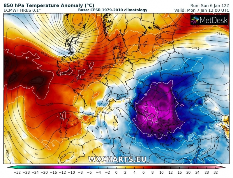 allerta meteo freddo italia 7 gennaio anomalia termica