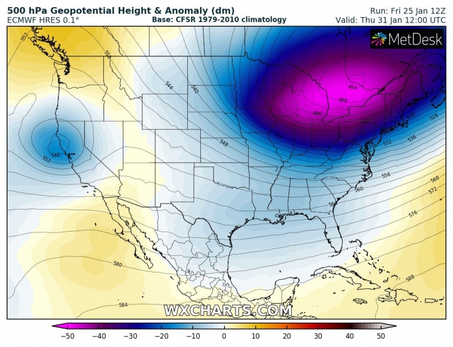 previsioni meteo freddo canada usa 31 gennaio