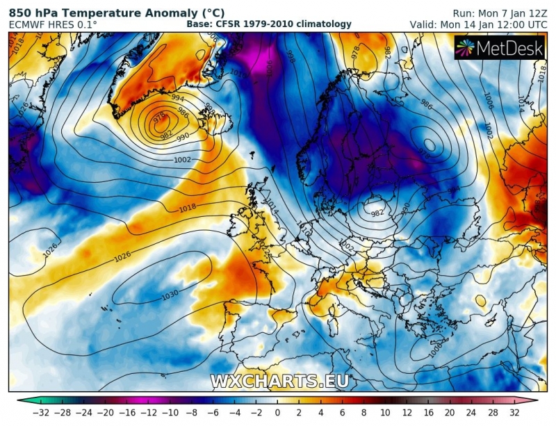 previsioni meteo freddo europa 14 gennaio anomalia termica