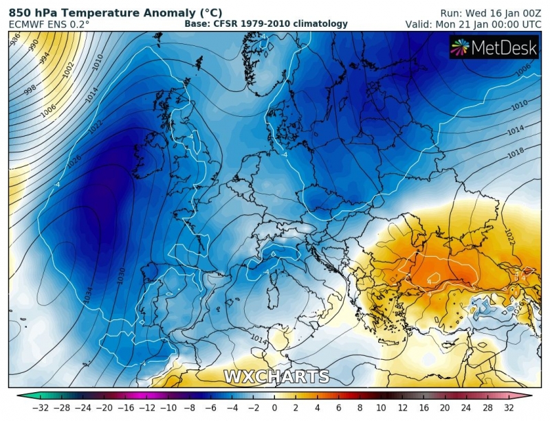 previsioni meteo freddo europa 21 gennaio anomalia termica