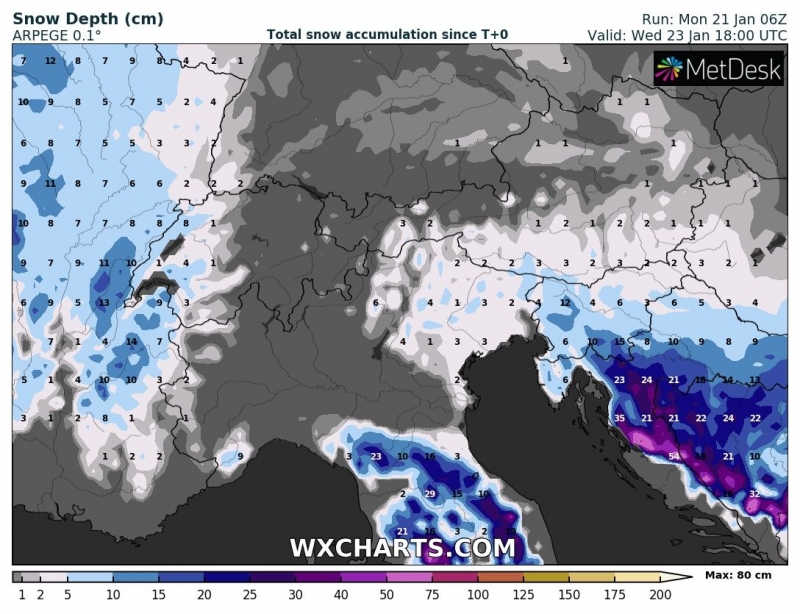 previsioni meteo freddo europa 23 gennaio neve balcani italia