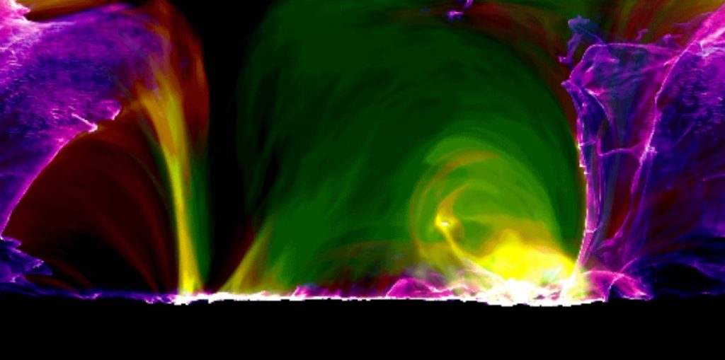 simulazione eruzione solare