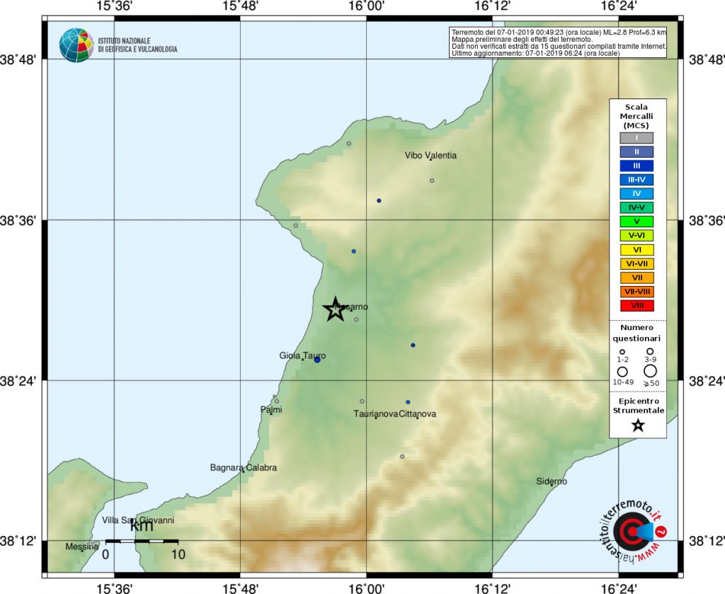 terremoto Reggio Calabria Rosarno San Ferdinando
