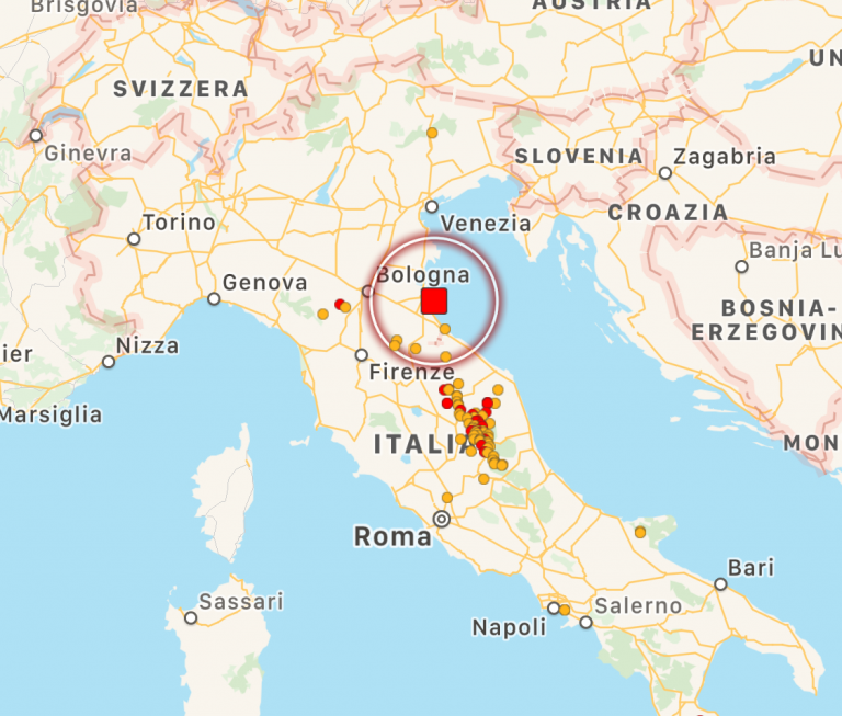 terremoto notte ravenna nord italia