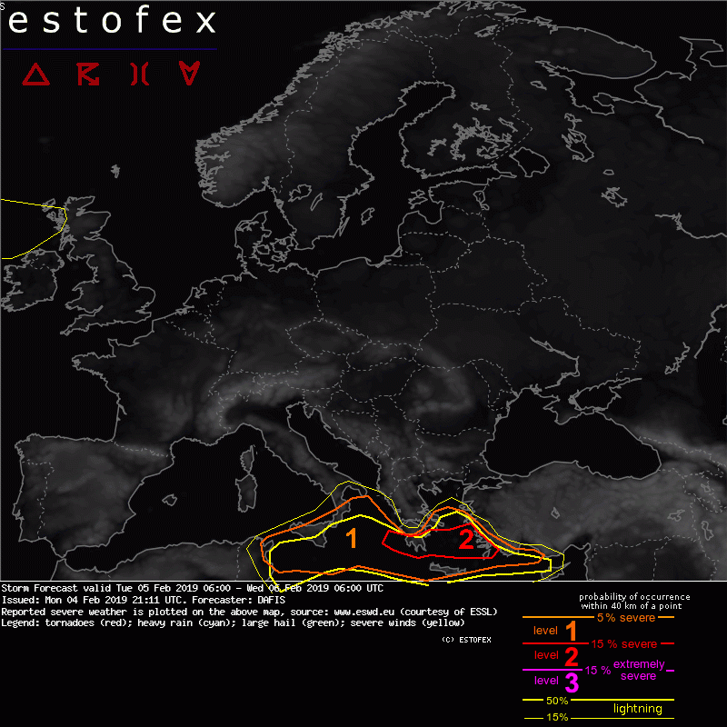 allerta meteo estofex sud italia 5 6 febbraio