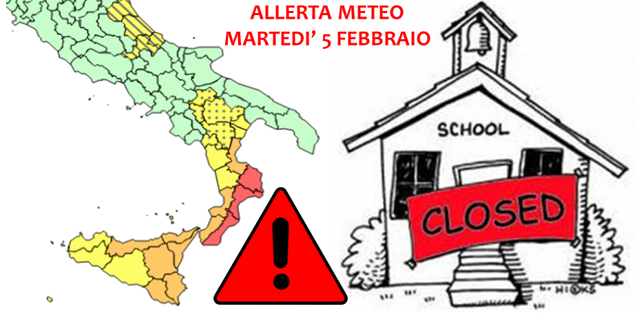 allerta meteo martedì 5 febbraio