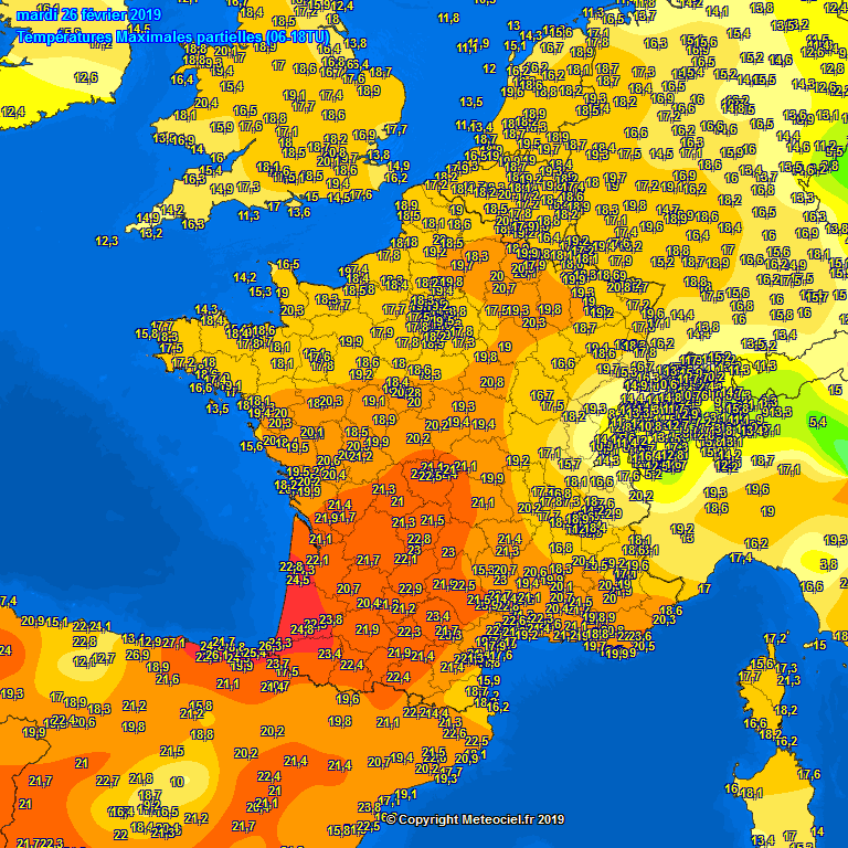 caldo francia 26 febbraio