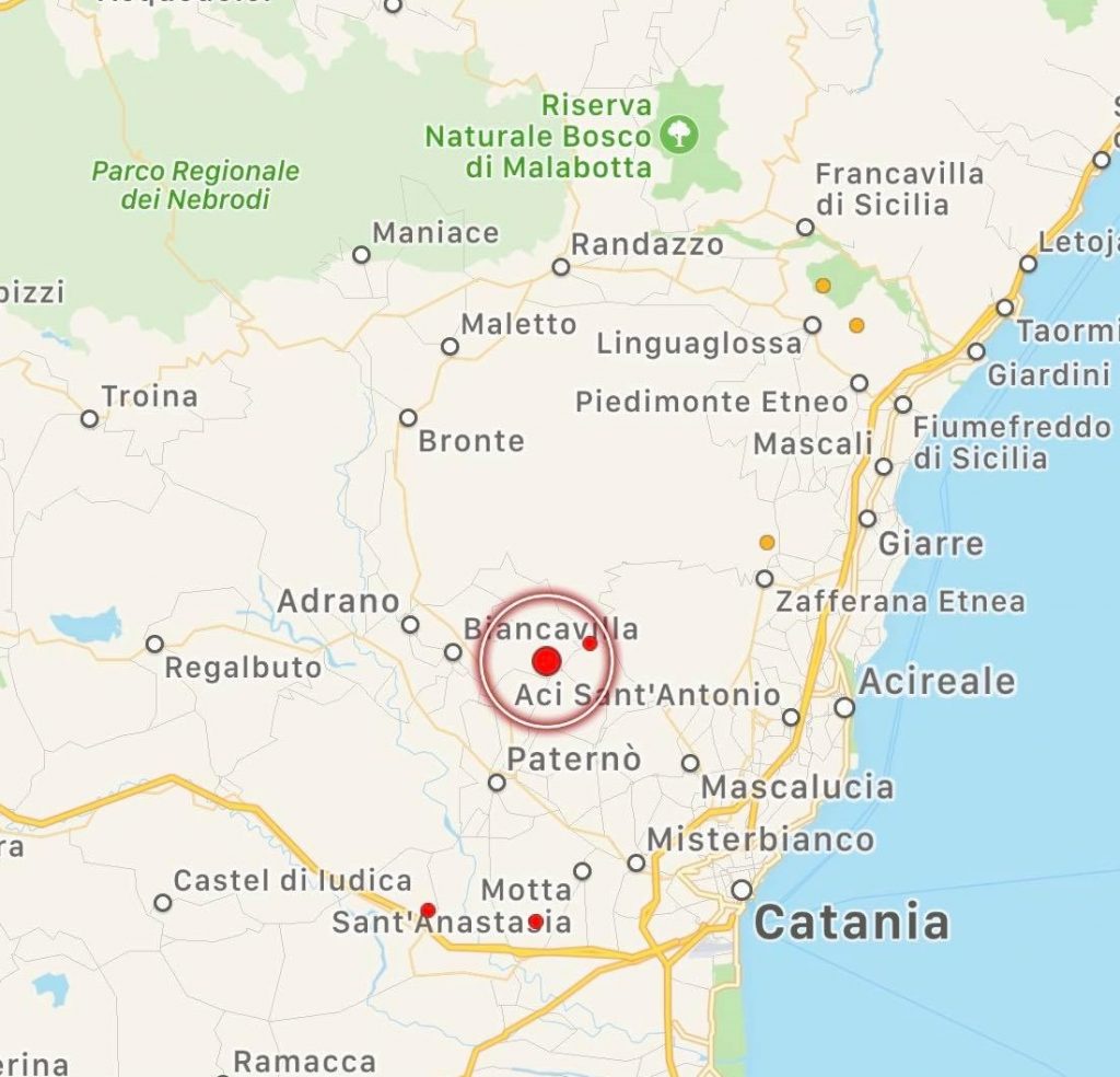 etna terremoto catania