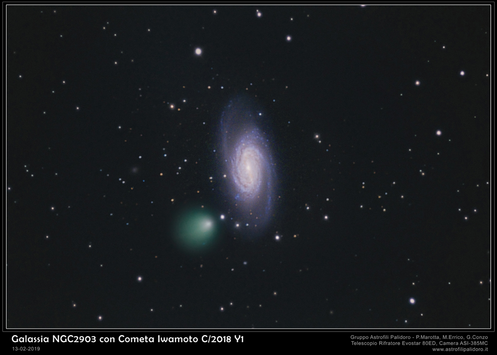 galassia NGC2903 cometa C2018 Ywamoto