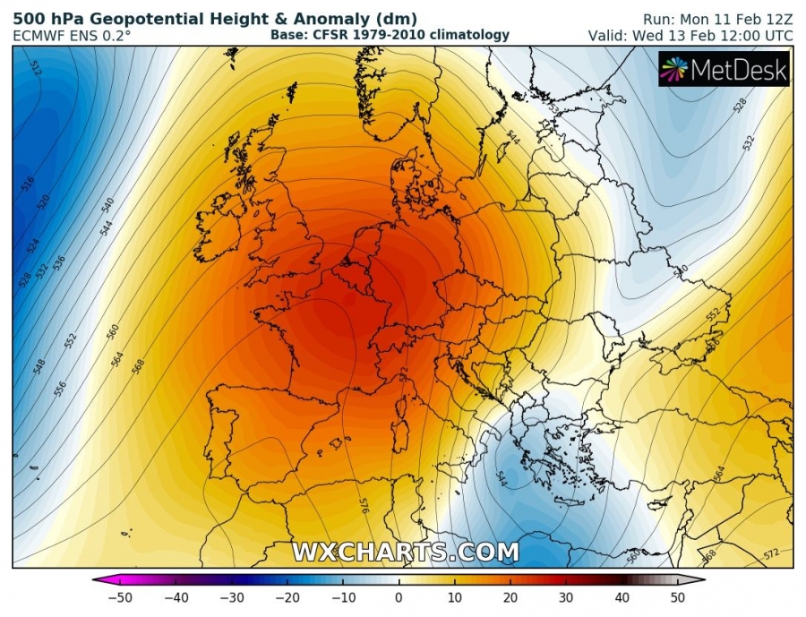 previsioni meteo caldo europa 13 febbraio