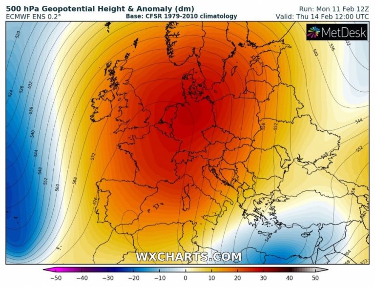 previsioni meteo caldo europa 14 febbraio