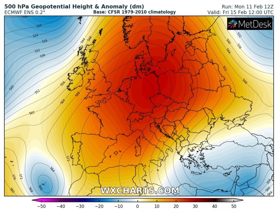 previsioni meteo caldo europa 15 febbraio