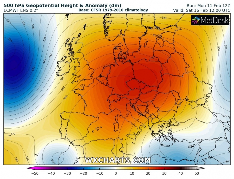 previsioni meteo caldo europa 16 febbraio