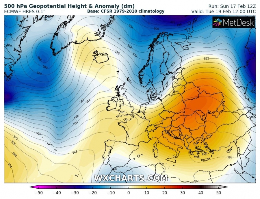 previsioni meteo caldo europa 19 febbraio