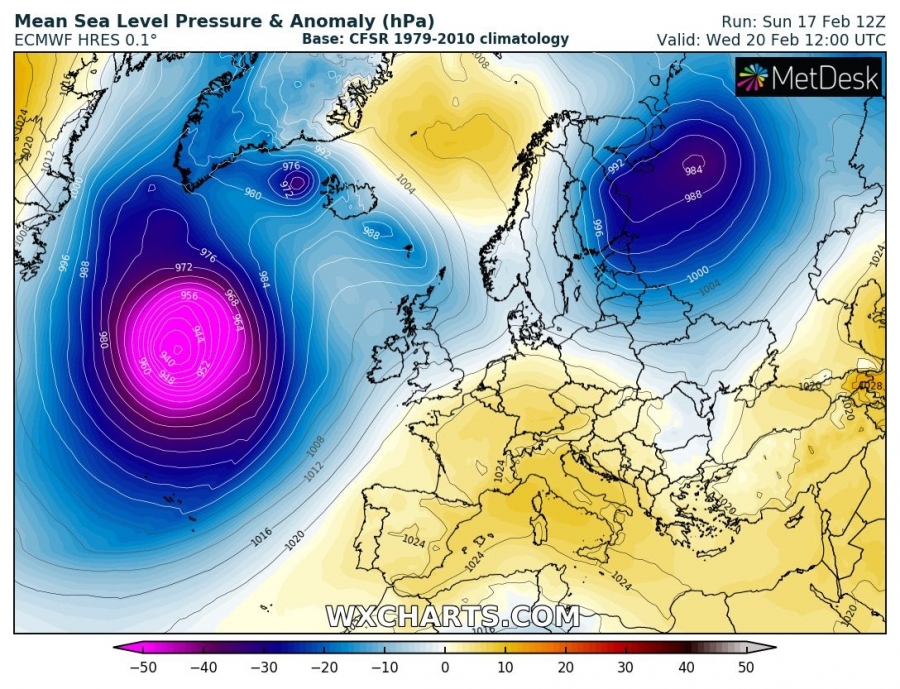 previsioni meteo caldo europa 20 febbraio pressione