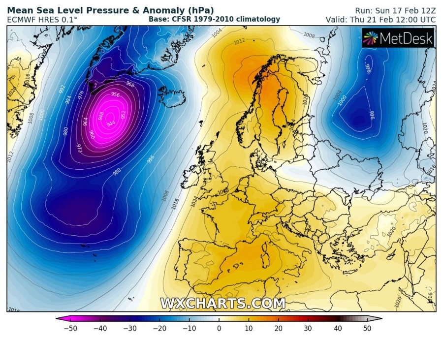 previsioni meteo caldo europa 21 febbraio pressione
